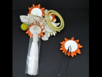 つまみ細工フラワ－コ－ム・ミニ2点セット オレンジ