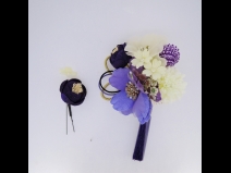 フラワ－コ－ム＆ミニフラワ－2点セット　ムラサキ