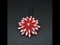 つまみ細工フラワ－コ－ム・ミニ2点セット　赤　