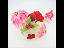 成人式髪飾り花てまりふじ下がりコ－ム　ピンク