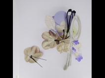 フラワ－コ－ム＆ミニフラワ－2点セット　ムラサキ