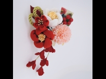 フラワ－コ－ム＆ミニフラワ－2点セット　赤/白