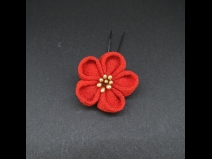 つまみ付フラワ－コ－ム・ミニ2点セット　赤