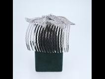 蝶　ラインストーンコーム　シルバー