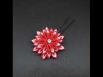 つまみ付フラワ－コ－ム・ミニ2点セット　赤