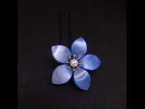 舞子ふさ付2本足かんざしミニ2点セット　ブル－