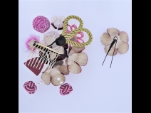 フラワーコーム＆ミニフラワー2点セット　ワイン