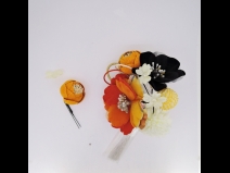 フラワ－コ－ム＆ミニフラワ－2点セット　オレンジ