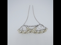 パ－ル付金属かんざし　シルバ－