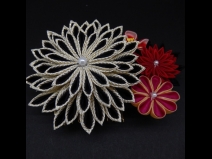 つまみ菊コ－ム・ミニ2点セット 黒