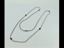 K18WGルビ－（2.5ct）・ダイヤモンド（7.4ct）ネックレス　70cm