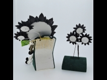 つまみ細工　藤さがり付コーム＆Uピン２点セット(黒)