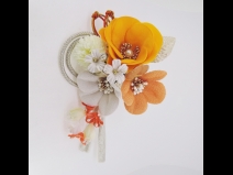 フラワ－コ－ム＆ミニフラワ－2点セット　オレンジ