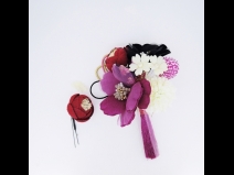 フラワ－コ－ム＆ミニフラワ－2点セット　ワイン