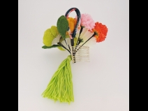 つまみ細工つばき・菊フラワ－コ－ムふさ下がり＆ミニフラワーセット　