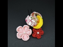 ちりめんつまみ・リボンコ－ム・ミニ2点セット　イエロ－