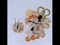 フラワーコーム＆ミニフラワー2点セット　オレンジ