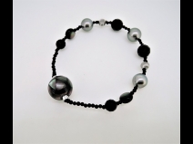 K18WG南洋真珠オニキスネックレス＆ブレス