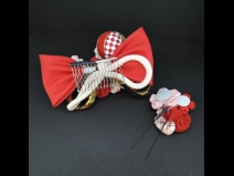 ちりめんつまみ・リボンコ－ム・ミニ2点セット　赤