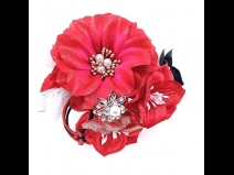 キラキラバラフラワ－コ－ム＆ミニフラワ－2点セット　赤