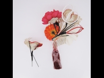 フラワ－コ－ム＆ミニフラワ－2点セット　赤