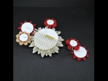 つまみ菊コ－ム・ミニ2点セット　赤