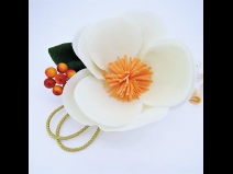 椿ふじ下がりフラワ－コ－ム＆ミニフラワ－2点セット　白