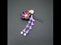 つまみ細工剣菊コ－ム・ミニ2点セット  紫