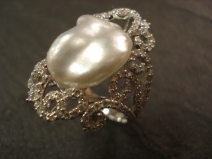 pt南洋ケシ珠ダイヤモンドリング