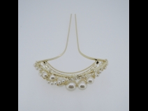 パ－ル付金属かんざし　ゴールド