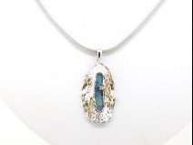 K18WG・YG ボルダーオパール(5.23ct)  ダイヤモンド(0.07ct)  ペンダントネックレス