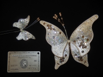 蝶スパンコールビーズ　コーム2点セット