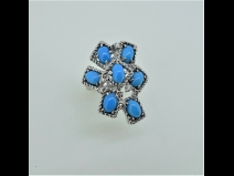 K18WGトルコ石リング（D0.10ct）