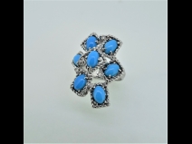 K18WGトルコ石リング（D0.10ct）