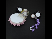 つまみ細工剣菊コ－ム・ミニ2点セット  紫