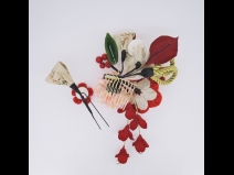 フラワ－コ－ム＆ミニフラワ－2点セット　赤/白