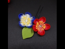 八重咲ちりめんつまみコ－ム・ミニ2点セット　赤