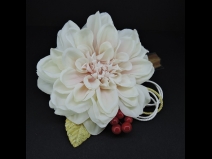 つまみ付フラワ－コ－ム・ミニ2点セット　ホワイト