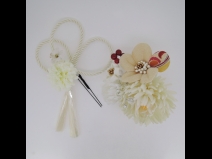 フラワ－コ－ム＆ミニフラワ－2点セット　白