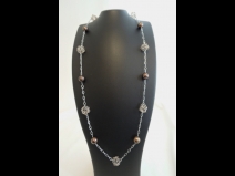 K18WG＆PG南洋ショコラパ－ルダイヤリング＆ネックレスセット（70cm）