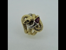 K18PTルビ－（0.63ct）ダイヤ（0.01ct）リング