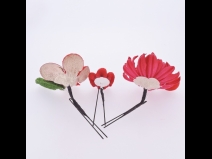 ミニフラワ－Uピン3点セット　赤