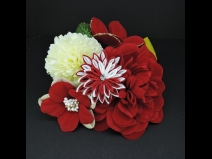 つまみ付フラワ－コ－ム・ミニ2点セット　赤