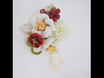 フラワ－コ－ム＆ミニフラワ－2点セット　白/白