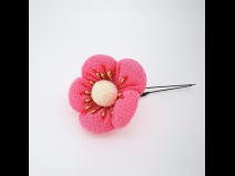 ちりめん梅つまみ細工フラワ－コ－ム2点セット　ピンク