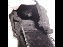 シャネル　ムートンバック(黒)      (USED)