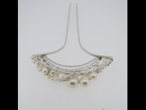 パ－ル付金属かんざし　シルバ－