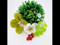 フラワ－コ－ム＆ミニフラワ－2点セット　グリ－ン