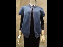 ム－トン・100％カシミアリバ－シブルジャケット　ブル－