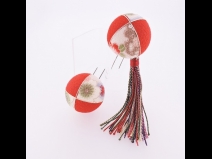 ちりめん細工・ちりめん玉5点セット　オレンジ